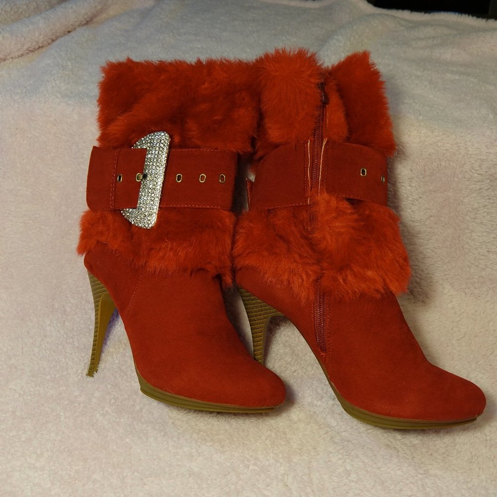 Selina Faux Fur Buckle Boot Size 9